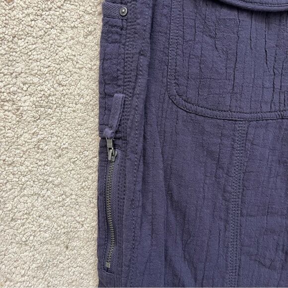 Chico's Crinkle Cotton Joggers Relaxed Pants Coastal Roll Tab 2.5 / L / 14 NEW - Picture 7 of 10